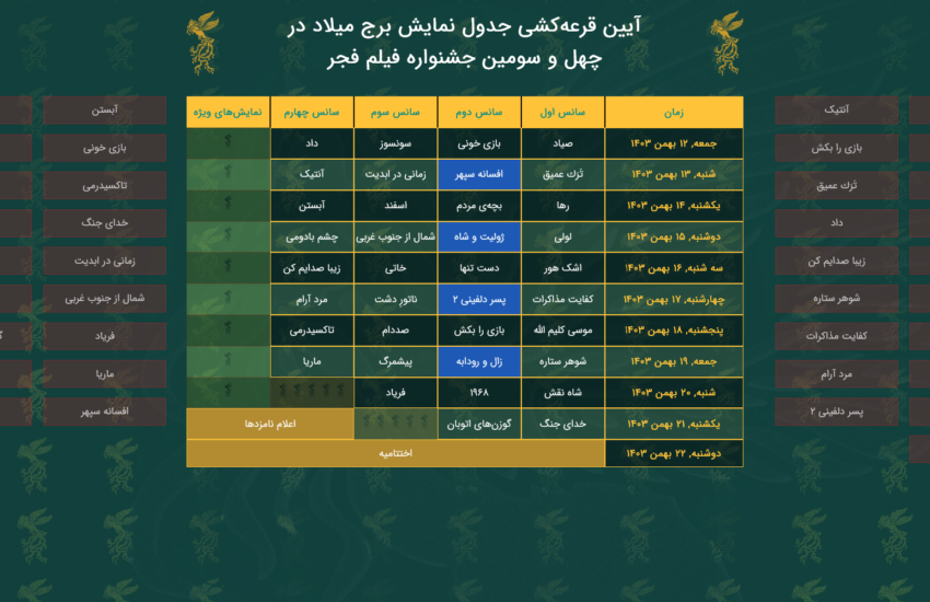 جدول نمایش آثار «فیلم فجر» مشخص شد؛ شاهسواری: سینمای ایران میراث‌دار وفادار فرهنگ و هویت ملی