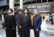 بازدید سید حسن خمینی از ساختمان شیشه ای تلوزیون بعد از حمله رژیم صهیونی